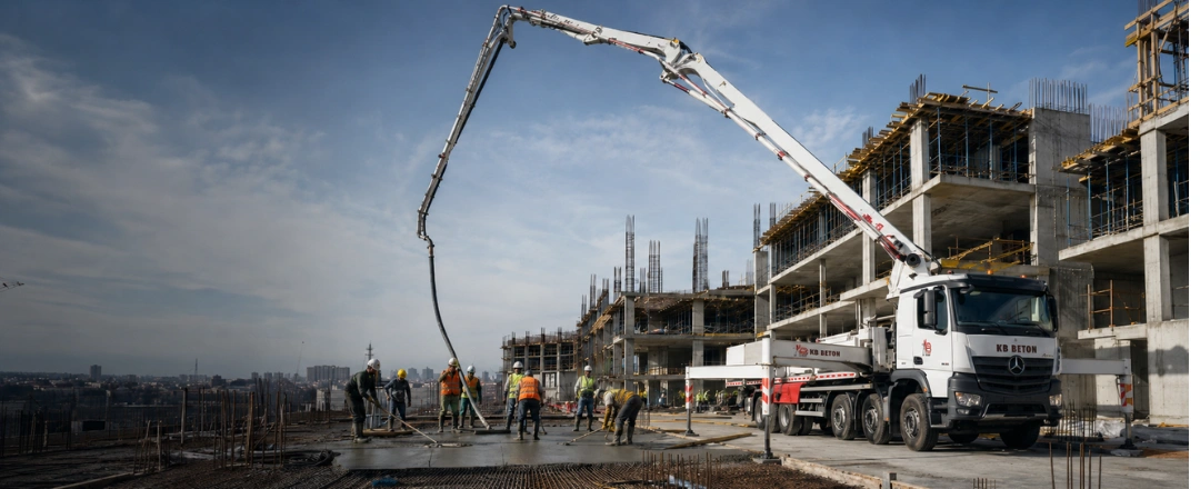 KB Beton beton pompa desteği ve şantiye beton dökümü