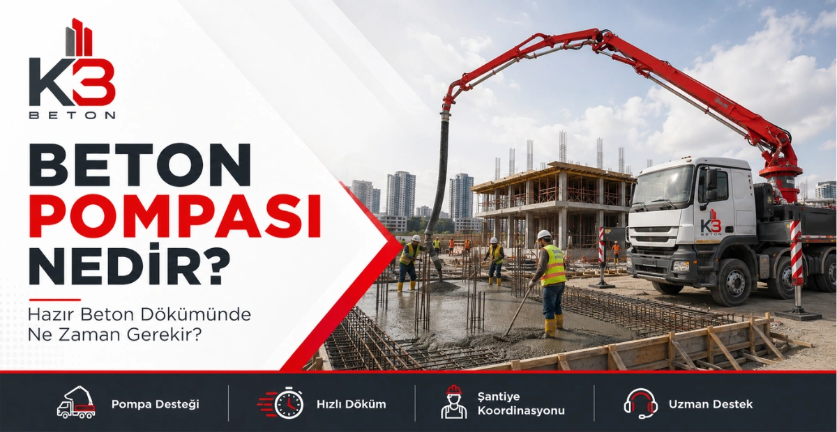 KB Beton beton pompası ile hazır beton dökümü ve şantiye koordinasyonu