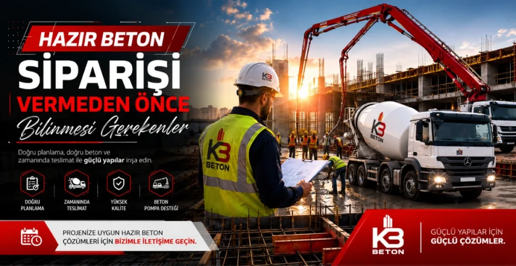 Hazır beton siparişi öncesi şantiye planlaması