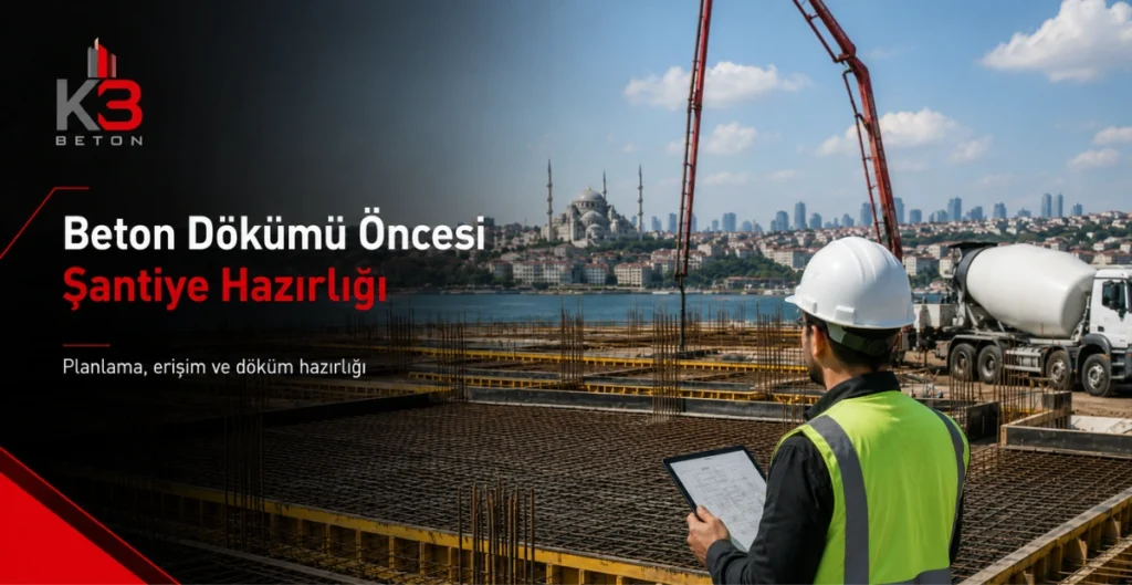 Beton dökümü öncesi şantiye hazırlığı ve beton pompa planlaması