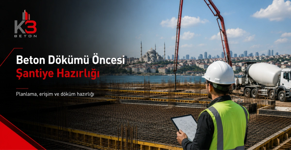 Beton dökümü öncesi şantiye hazırlığı ve beton pompa planlaması