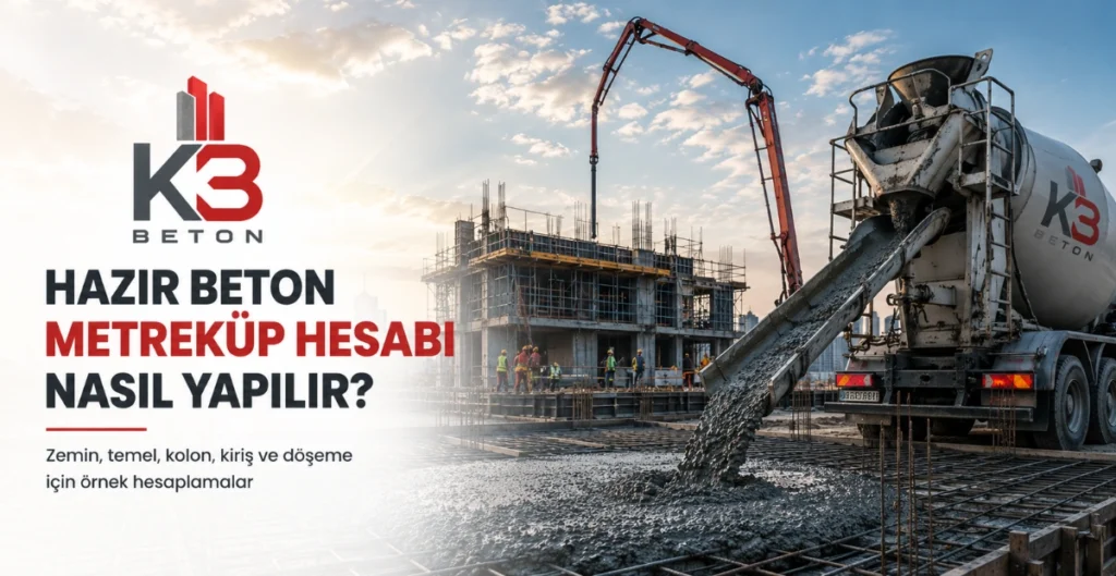 Hazır beton metreküp hesabı için şantiyede beton dökümü
