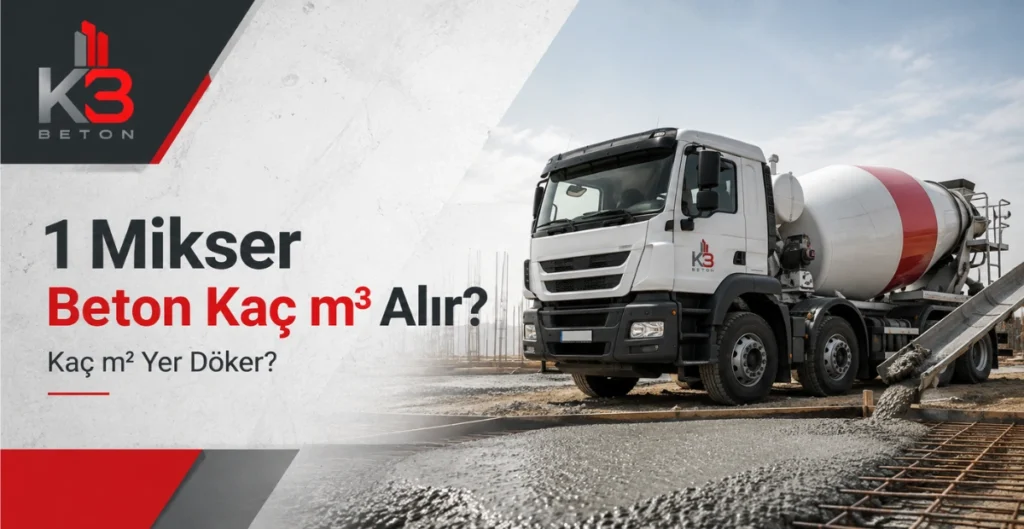 Bir mikser beton kaç m³ alır ve kaç m² yer döker - KB Beton