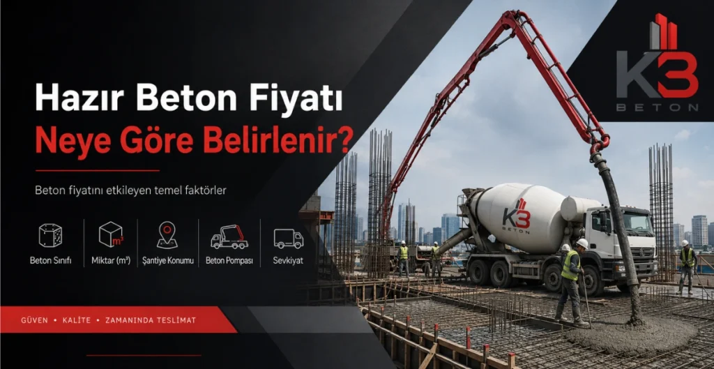 Hazır beton fiyatını etkileyen faktörler ve KB Beton şantiye beton dökümü