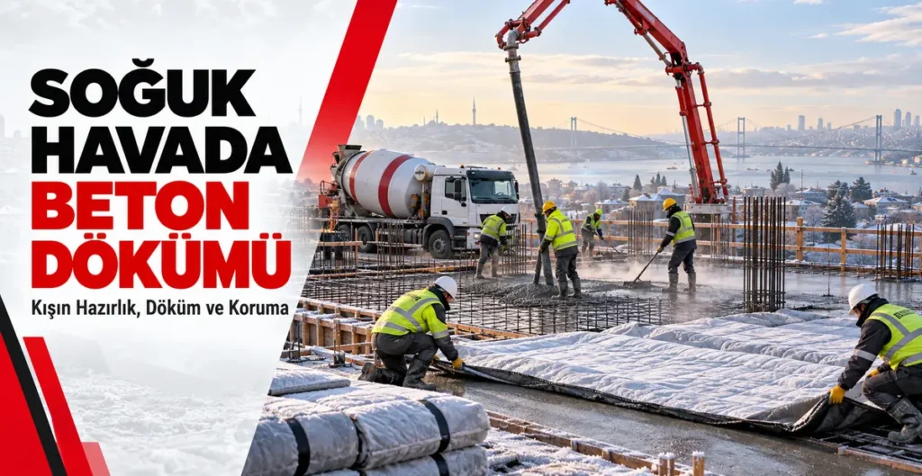 Kış koşullarında hazır beton dökümü ve yüzey koruma uygulaması